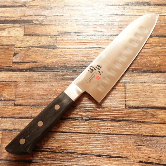 Seki Magoroku Santoku Knife, Sharpened, All-Purpose Knife, SE Edge ST 3000, Dimpled Blade