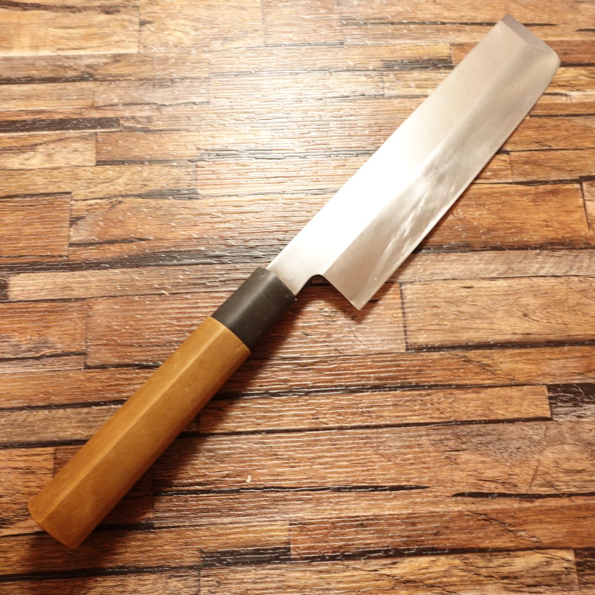 Bunmei Gincho Thin Blade Knife, Sharpened, Nakiri, Stainless Steel, Single-Bevel