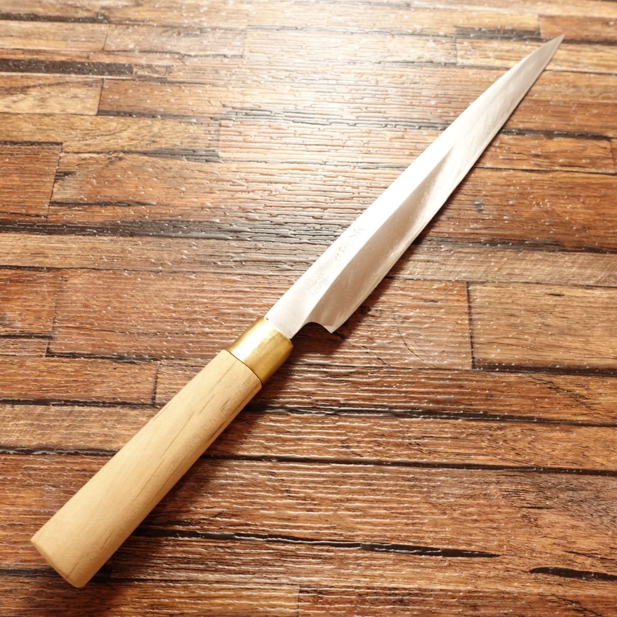 Kazuyuki Yanagiba Knife, Sharpened, Sashimi Knife, 3mm Blade Thickness, Thin and Light