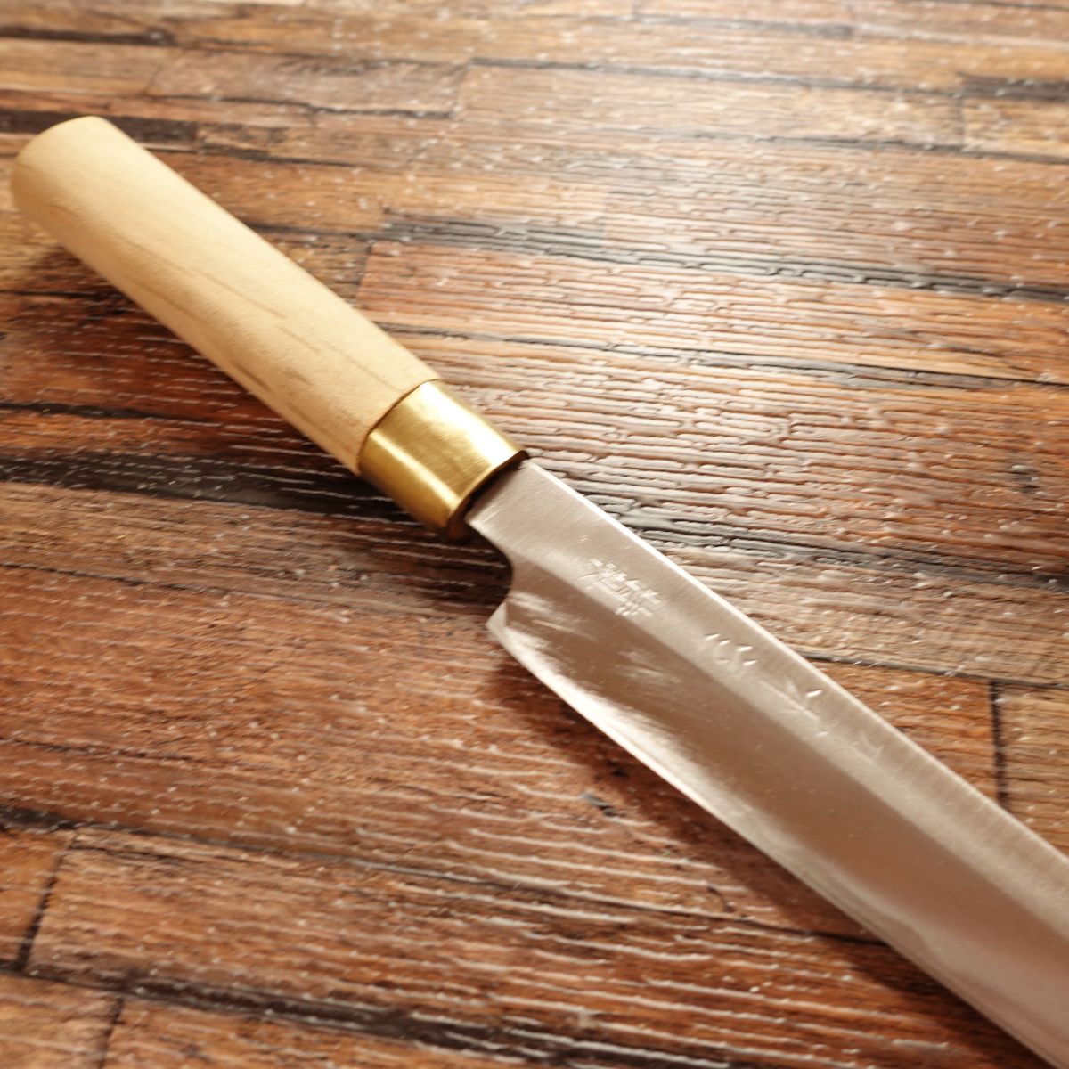 Kazuyuki Yanagiba Knife, Sharpened, Sashimi Knife, 3mm Blade Thickness, Thin and Light