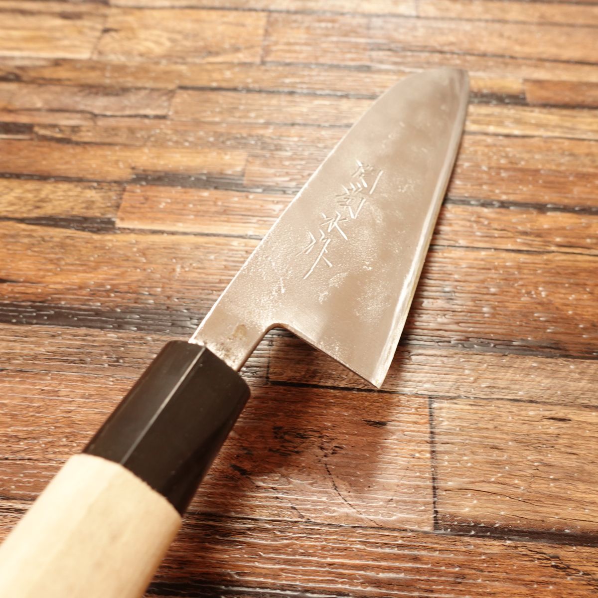 Seki Kikusui Wa-Santoku Knife, Sharpened, All-Purpose Knife, Aogami Steel, Secret Craftsmanship