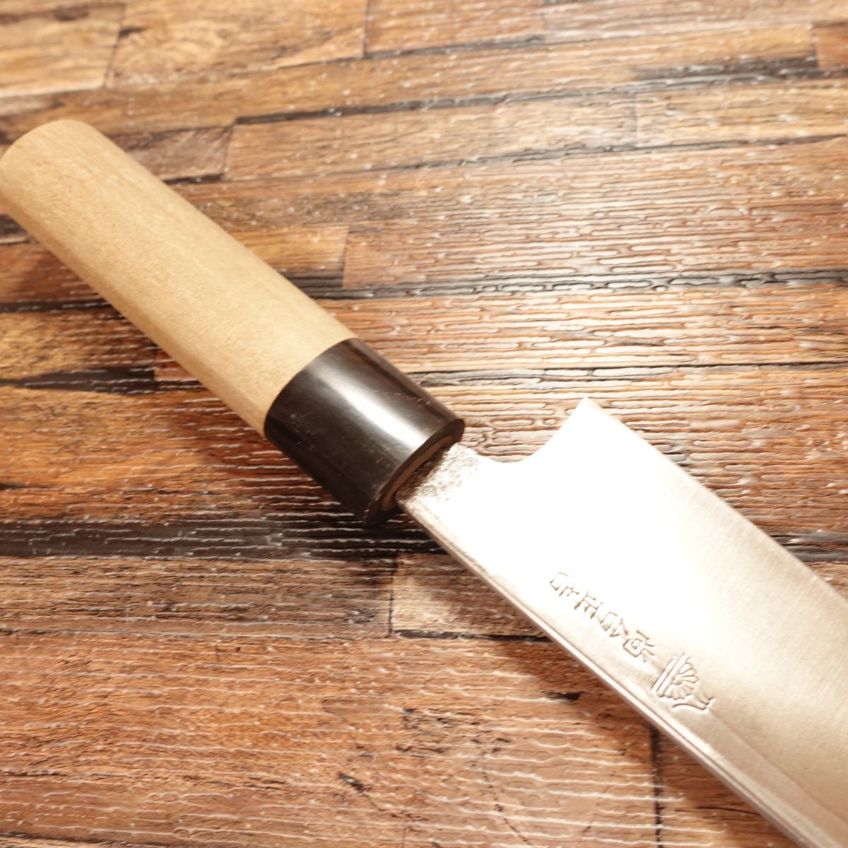 Shodai Masayoshi Kama-Usuba Knife, Sharpened, Water Buffalo Handle, Hagane Steel, Nakiri