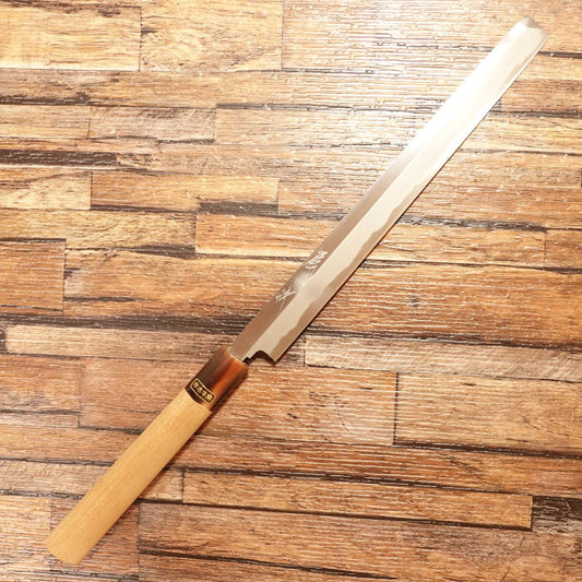 Fusatsugu Tako-Hiki Knife, Sharpened, Water Buffalo Handle, Sashimi Knife, Tako-Hiki, Unused Stored Item