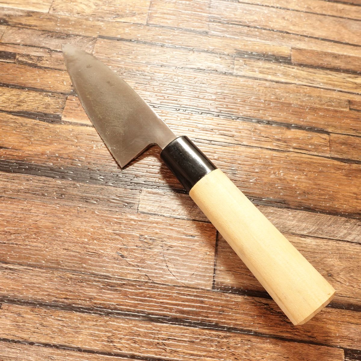 Sakai Naosuke Aji-Kiri Knife, Sharpened, Small Deba Knife, Horse Mackerel Knife, Hagane Steel, 110mm