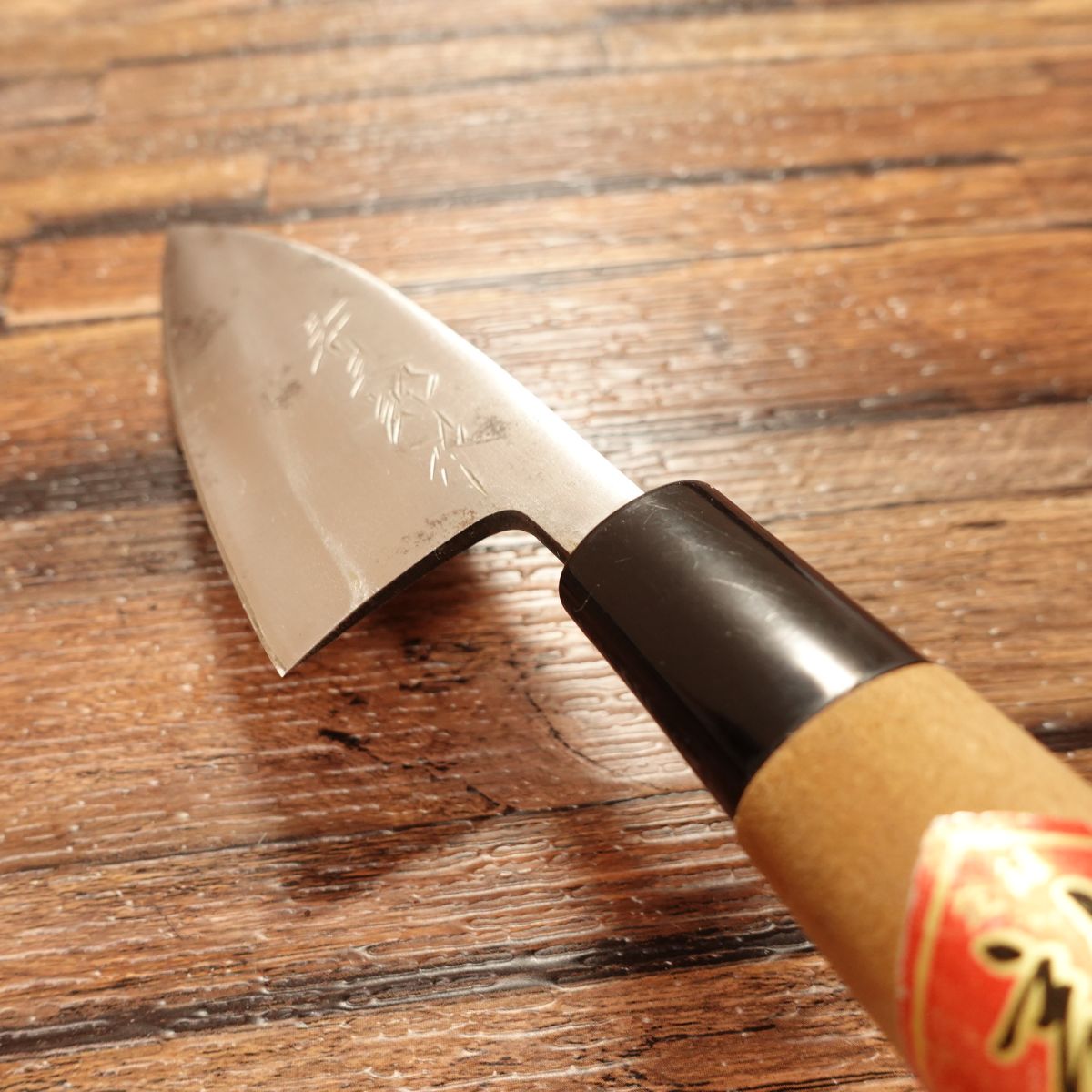 Jusaburo Aji-Kiri Knife, Sharpened, Small Deba, Miki, Hishiryu, Boxed