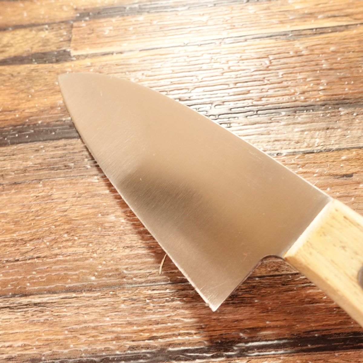 Ikkaku Aji Cutter Knife, Sharpened, Small Deba Knife, Special Stainless Steel, Custom Edition, 100mm