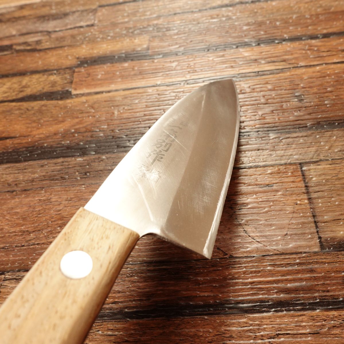 Ikkaku Aji Cutter Knife, Sharpened, Small Deba Knife, Special Stainless Steel, Custom Edition, 100mm