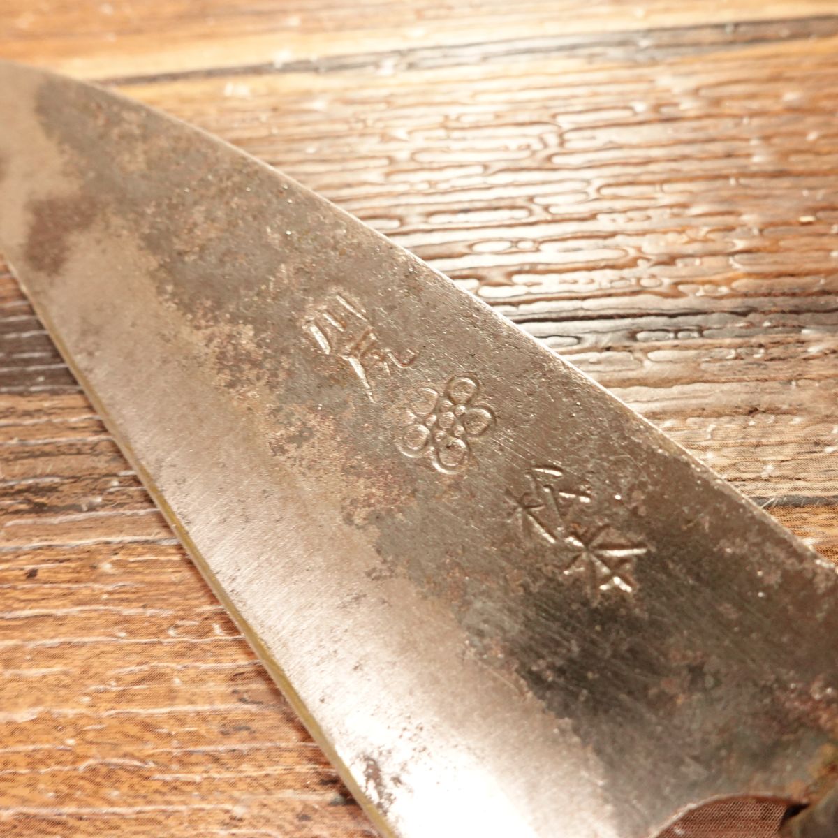 Kawajiri Aji-Kiri Knife, Sharpened, Small Deba Knife, Double-Bevel, Black-Forged, Matsumoto Kawajiri Special, 105mm