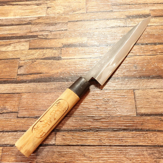 Ujifusa Wa-Petty Knife, Sharpened, Fruit Knife, Black-Forged, Single-Bevel, Nearly Unused Stored Item, 150mm