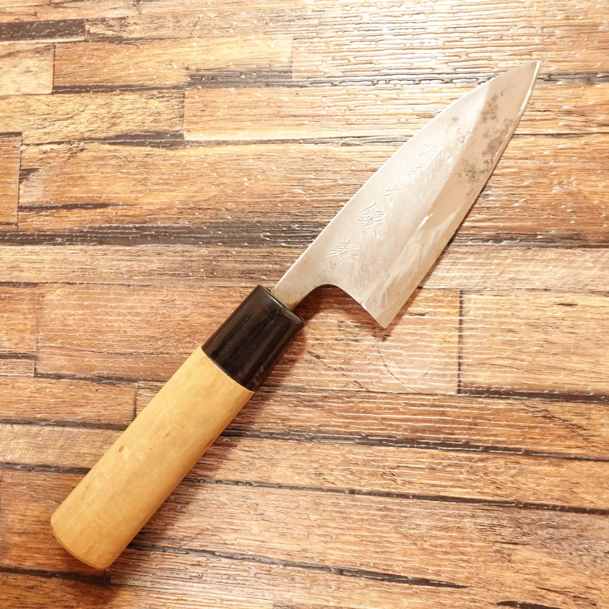 Sekimagoroku Aji-Kiri Knife, Sharpened, Ginju, Small Deba Knife, Hagane Steel, 105mm