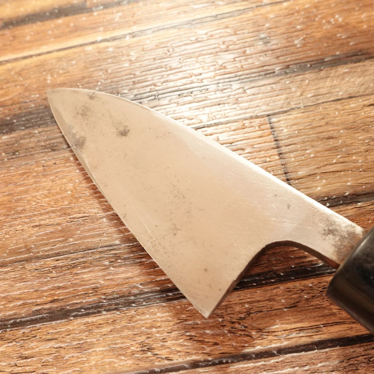 Sekimagoroku Aji-Kiri Knife, Sharpened, Ginju, Small Deba Knife, Hagane Steel, 105mm