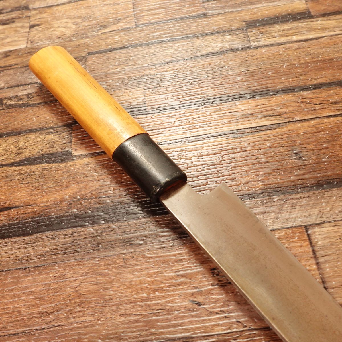 Iemitsu Yanagiba Knife, Sharpened, Sashimi Knife, Hagane Steel, 195mm
