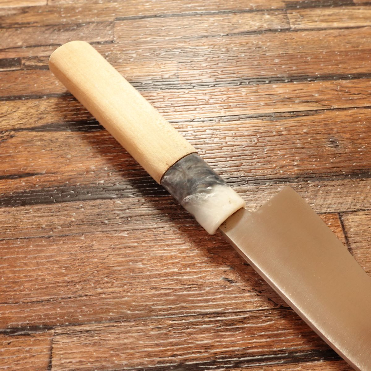 Taketsugu Aji-kiri Knife, Sharpened, Ko-Deba Style, Marble Pattern Handle, Light Use, 105mm