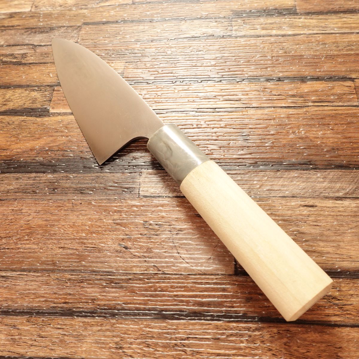 Sekimagoroku Aji-kiri Knife, Sharpened, Ginju Series, Ko-Deba Style, Stainless Steel, Marble Handle, Near Unused, 105mm