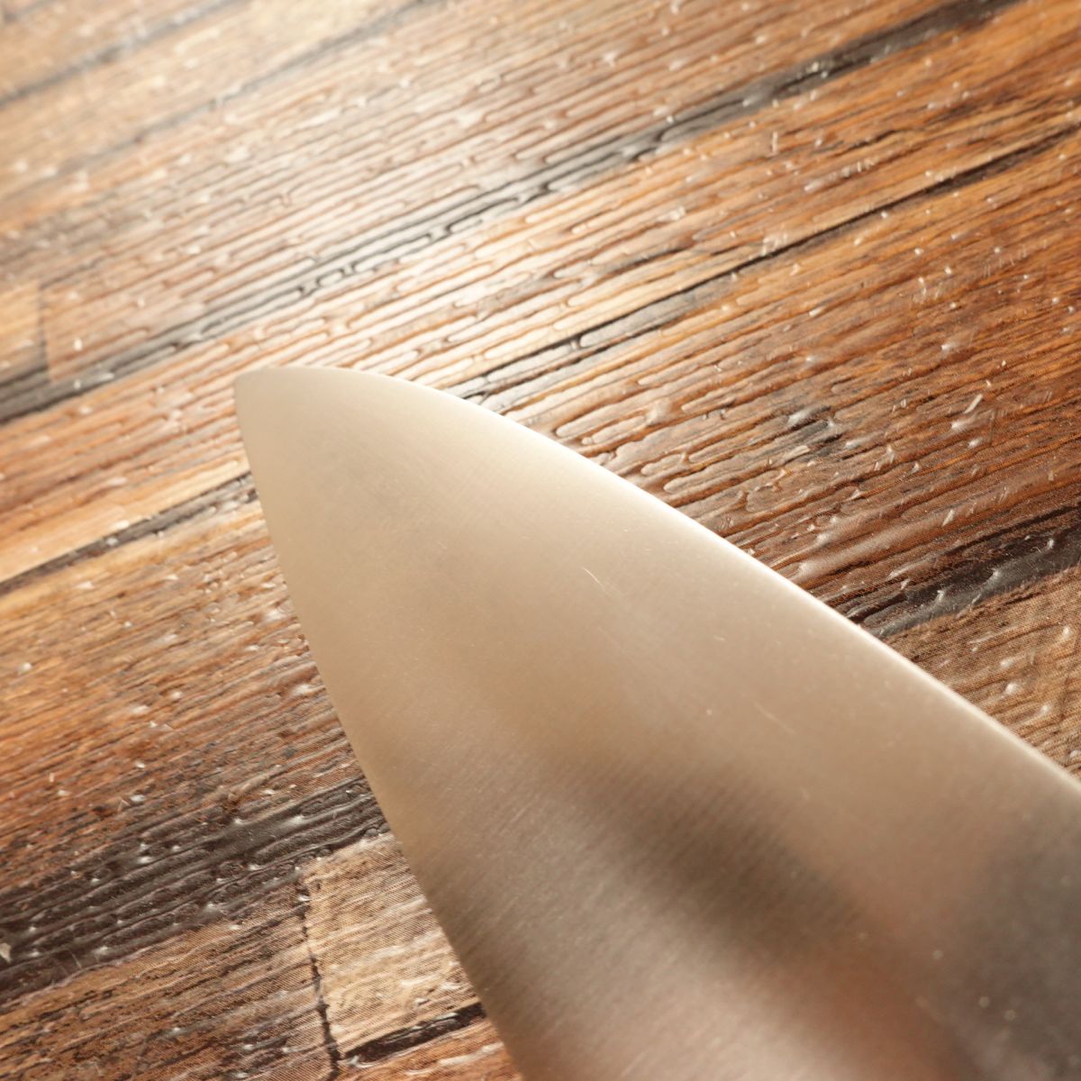 Sekimagoroku Aji-kiri Knife, Sharpened, Ginju Series, Ko-Deba Style, Stainless Steel, Marble Handle, Near Unused, 105mm