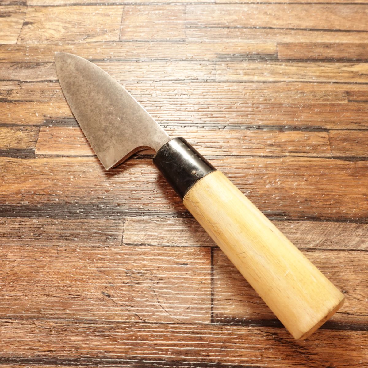 Sekimagoroku Aji-kiri Knife, Sharpened, Ginju Series, Ko-Deba Style, Hagane Steel, 105mm