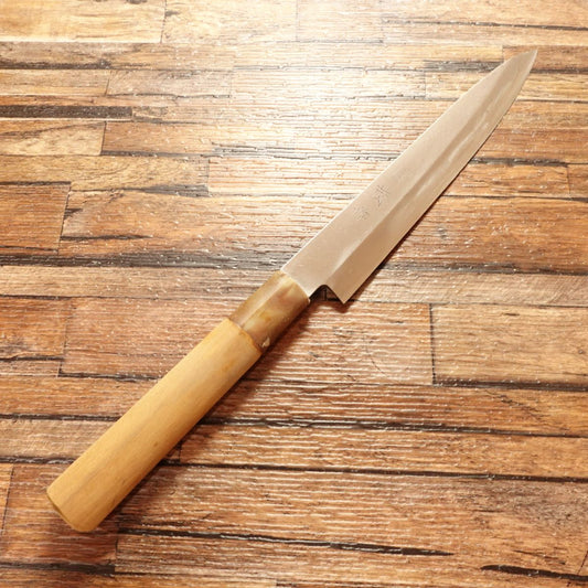 Mosaku Yanagiba Knife, Sharpened, Sashimi Knife, Marble Handle, Light Use, 185mm