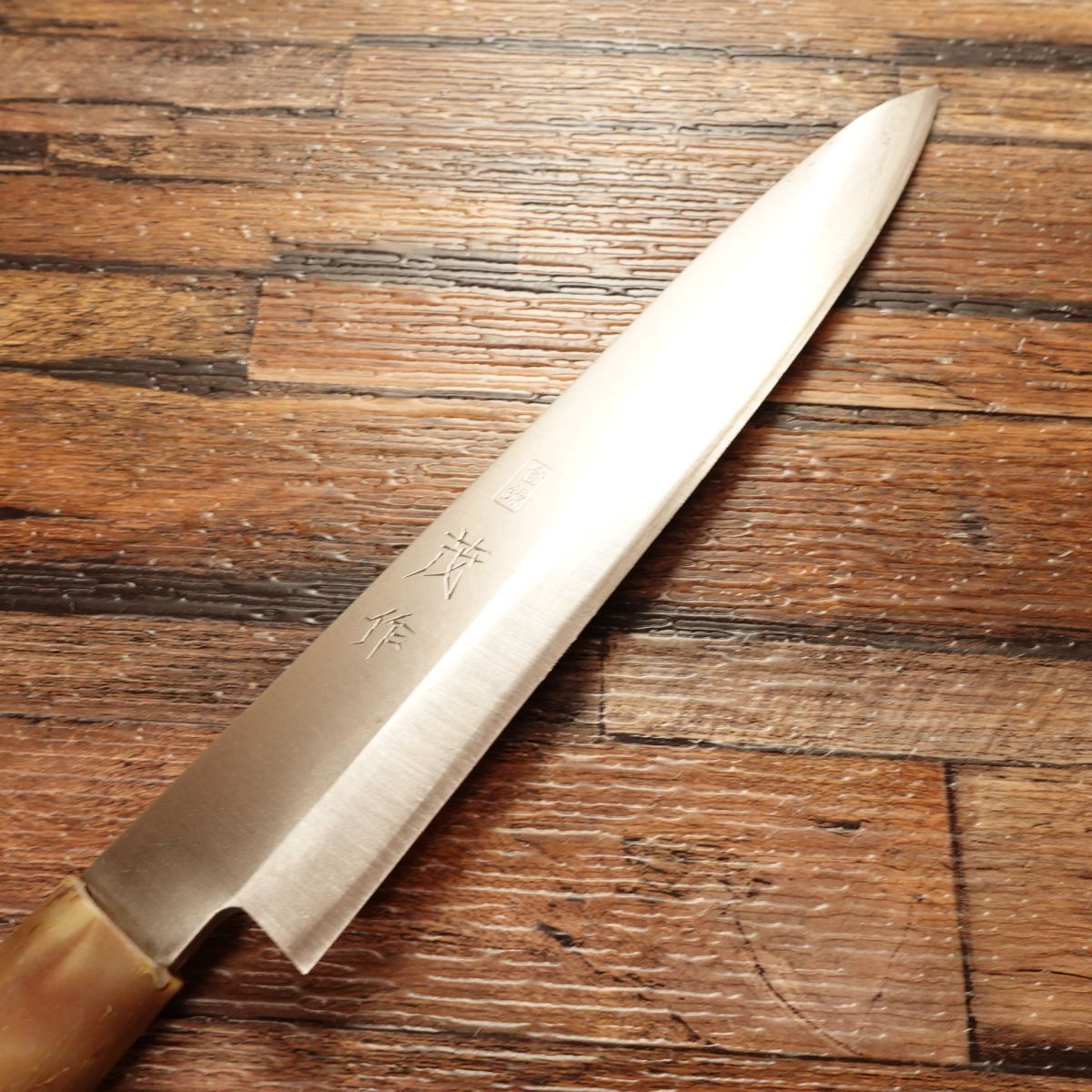 Mosaku Yanagiba Knife, Sharpened, Sashimi Knife, Marble Handle, Light Use, 185mm