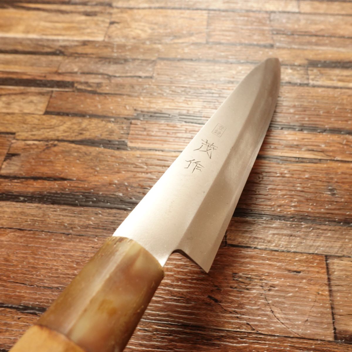Mosaku Yanagiba Knife, Sharpened, Sashimi Knife, Marble Handle, Light Use, 185mm
