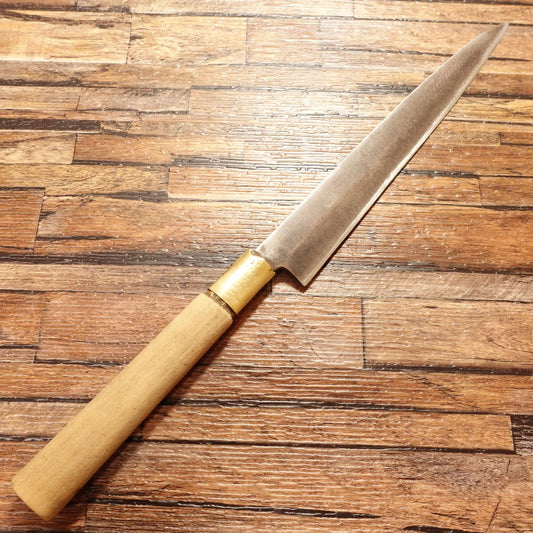 Kaneyoshi Yanagiba Knife, Sharpened, Sashimi Knife, "Yoshi", Black Rust Finish