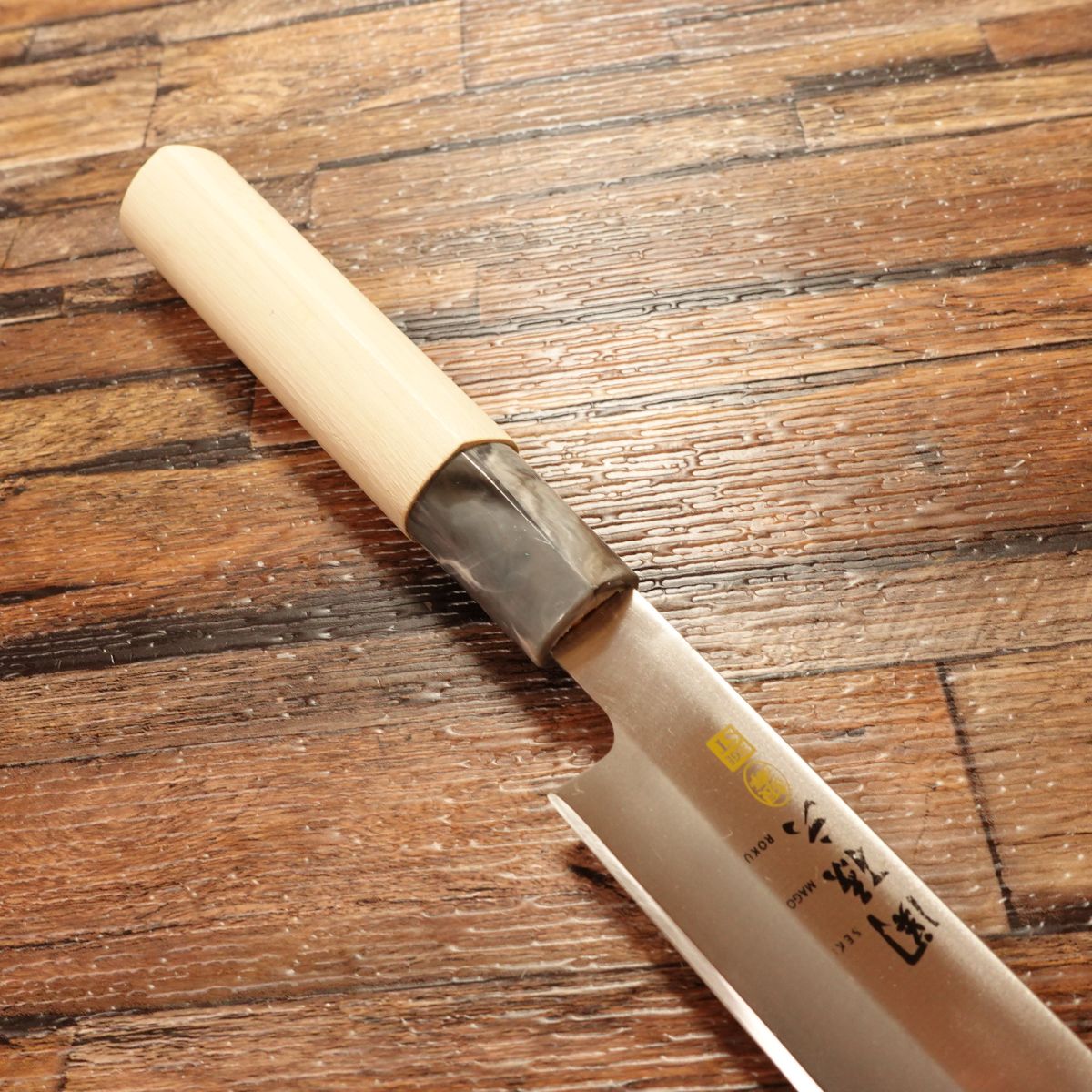 Seki Magoroku Yanagiba Knife, Sharpened, Ginju Series, Sashimi Knife, EDGE ST, Marble Handle, Minimal Signs of Use, 185mm