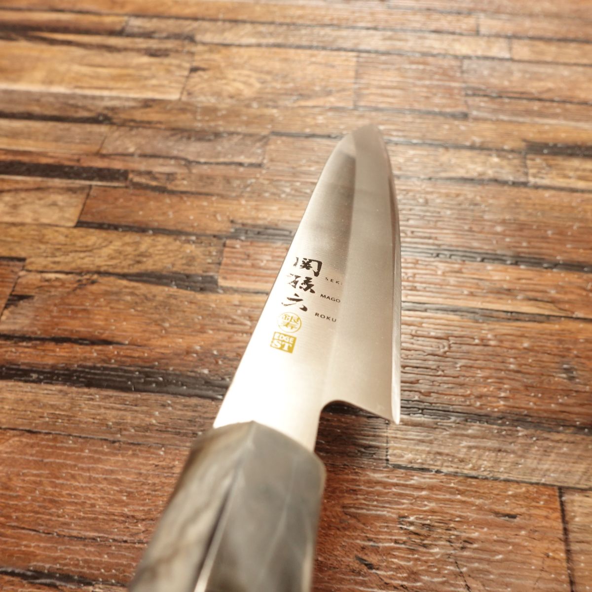 Seki Magoroku Yanagiba Knife, Sharpened, Ginju Series, Sashimi Knife, EDGE ST, Marble Handle, Minimal Signs of Use, 185mm