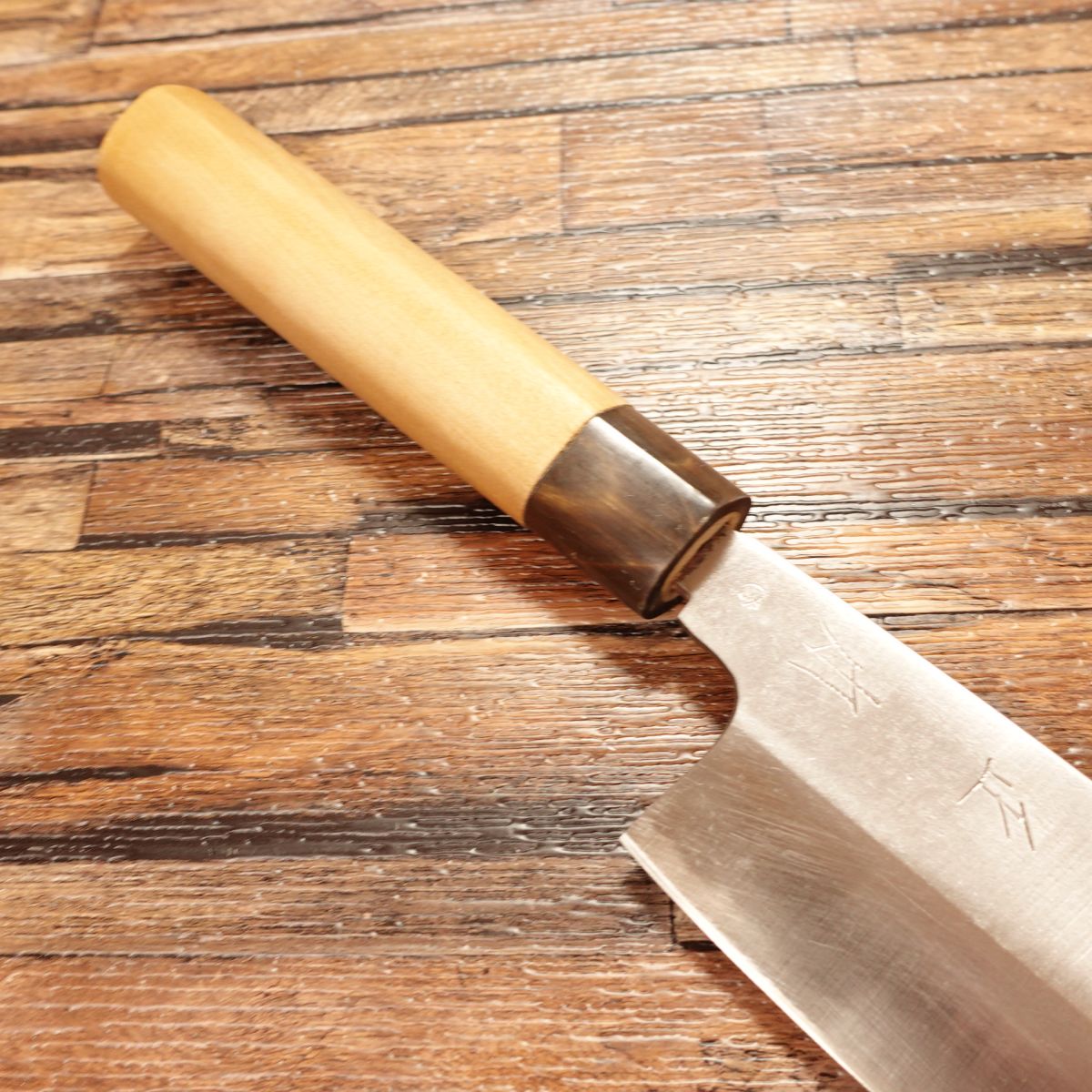 Masamoto Hamo-Kiri Knife, Sharpened, Water Buffalo Handle, Hamo Bone Cutter, Nearly Unused Stored Item, Comes with Wooden Sheath