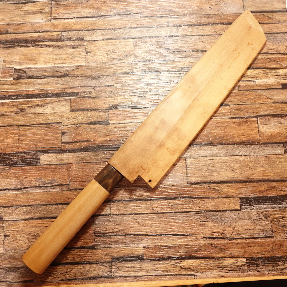 Masamoto Hamo-Kiri Knife, Sharpened, Water Buffalo Handle, Hamo Bone Cutter, Nearly Unused Stored Item, Comes with Wooden Sheath