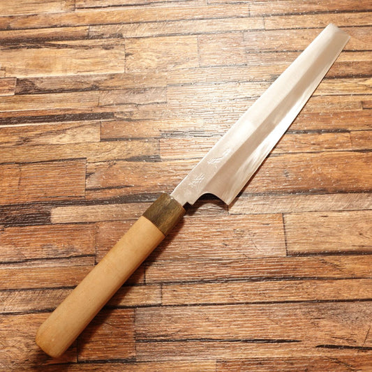 Masamoto Usuba Knife, Sharpened, Water Buffalo Handle, Slanted Single Bevel, Nakiri