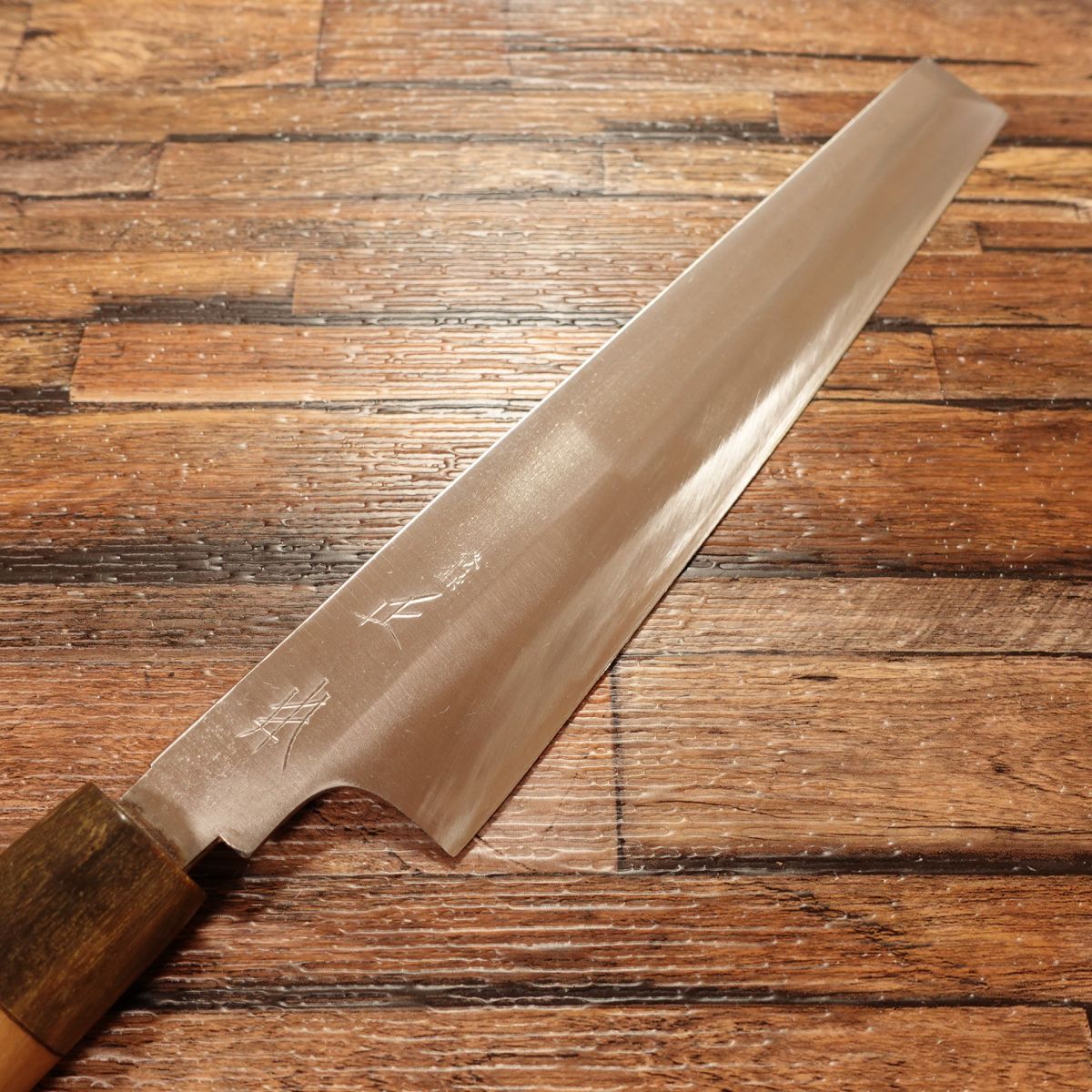 Masamoto Usuba Knife, Sharpened, Water Buffalo Handle, Slanted Single Bevel, Nakiri