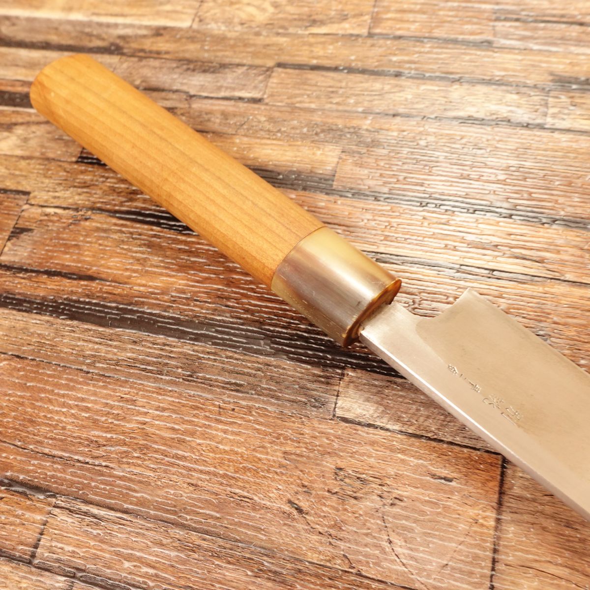 Ootomi Yanagiba Knife, Sharpened, Kiritsuke Shape, Sashimi Knife, White Buffalo Handle, Aogami No.2 Steel