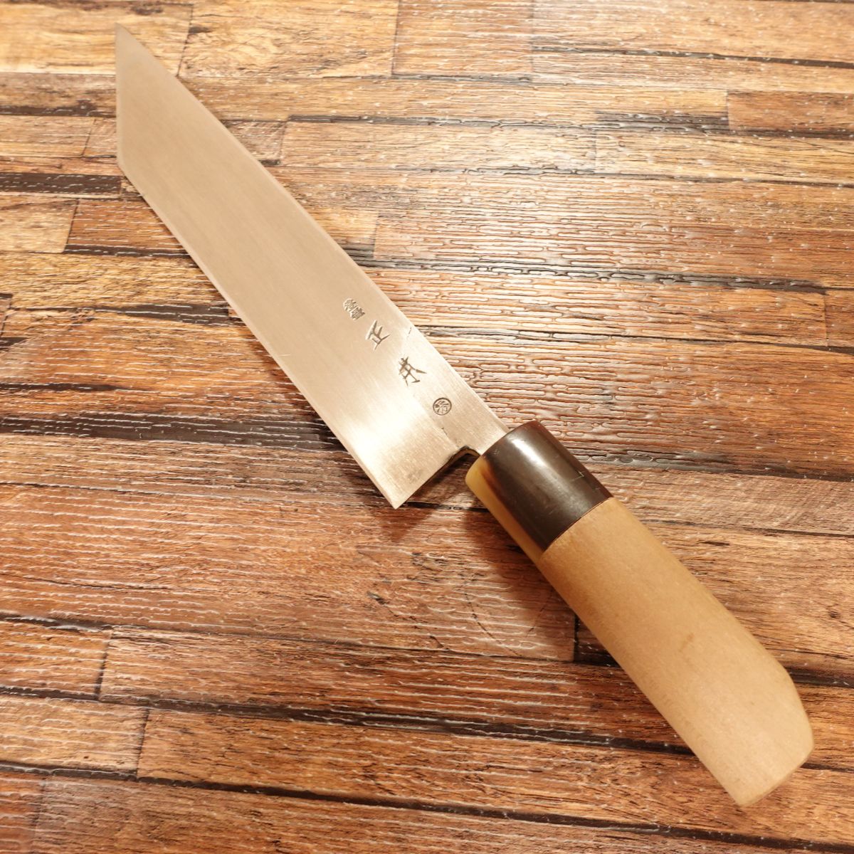 Masamoto Unagi-Saki Knife, Sharpened, White Buffalo Handle, Eel Filleting Knife