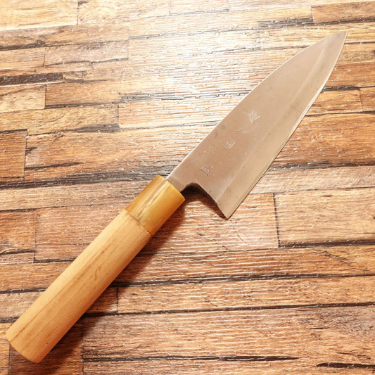 Sakai Toji Deba Knife, Sharpened, White Buffalo Handle, Iwakuni-Made, Carbon Steel