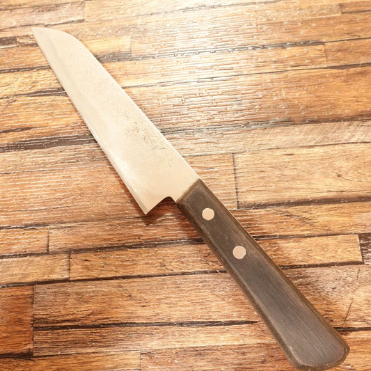 Seki Takayasu Santoku Knife, Sharpened, All-Purpose Knife, Clad Steel, Jigane Pattern