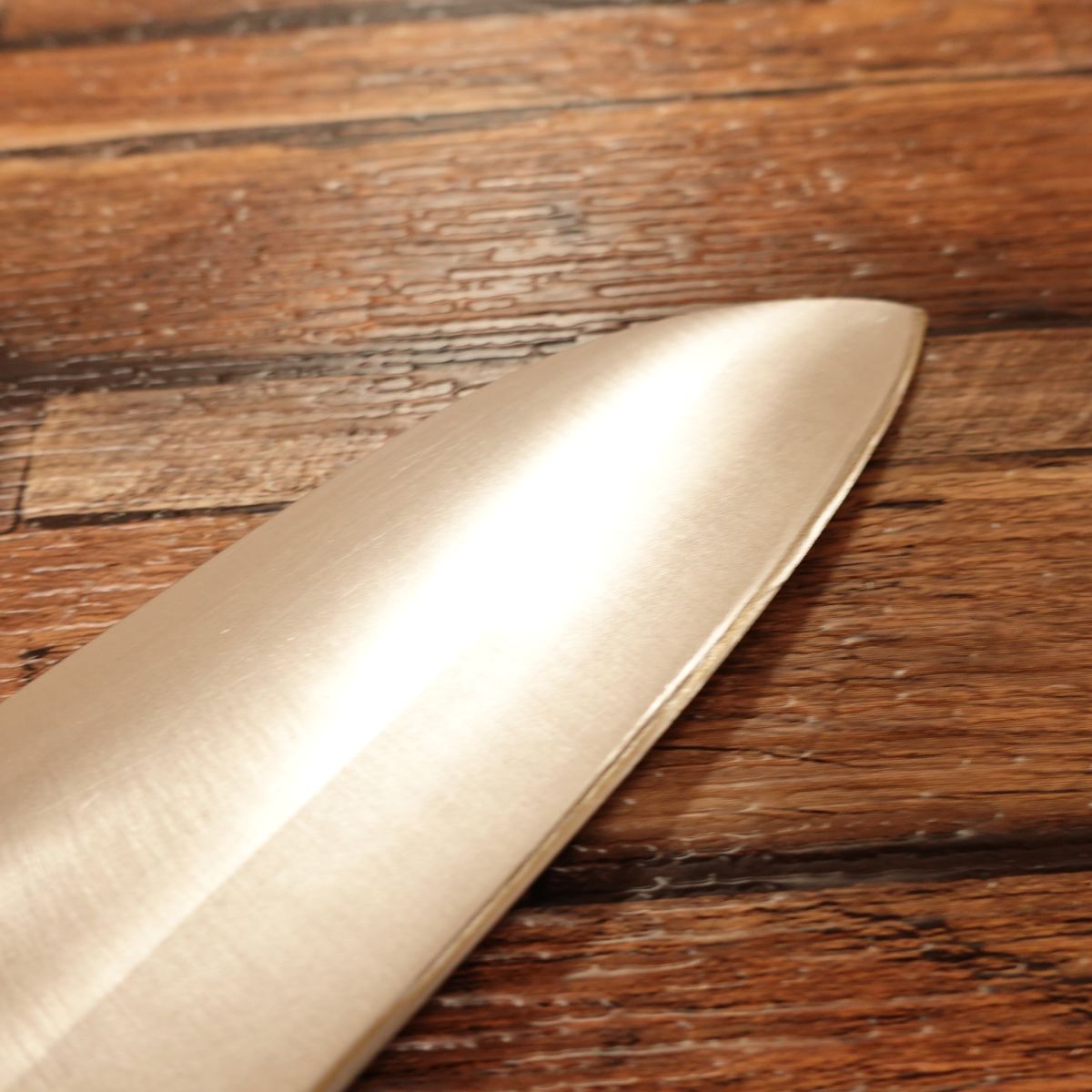 Hiromoto Santoku Knife, Sharpened, All-Purpose Knife, Clad Steel, Made by Hiromoto