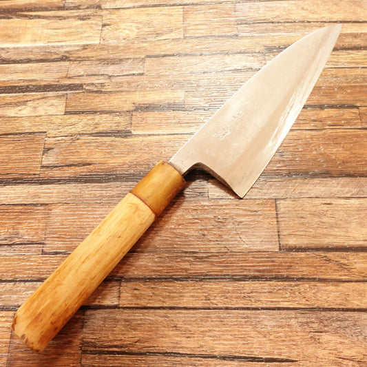 Shinjuku Ando Deba Knife, Sharpened, Water Buffalo Handle, 180mm, Thick Blade