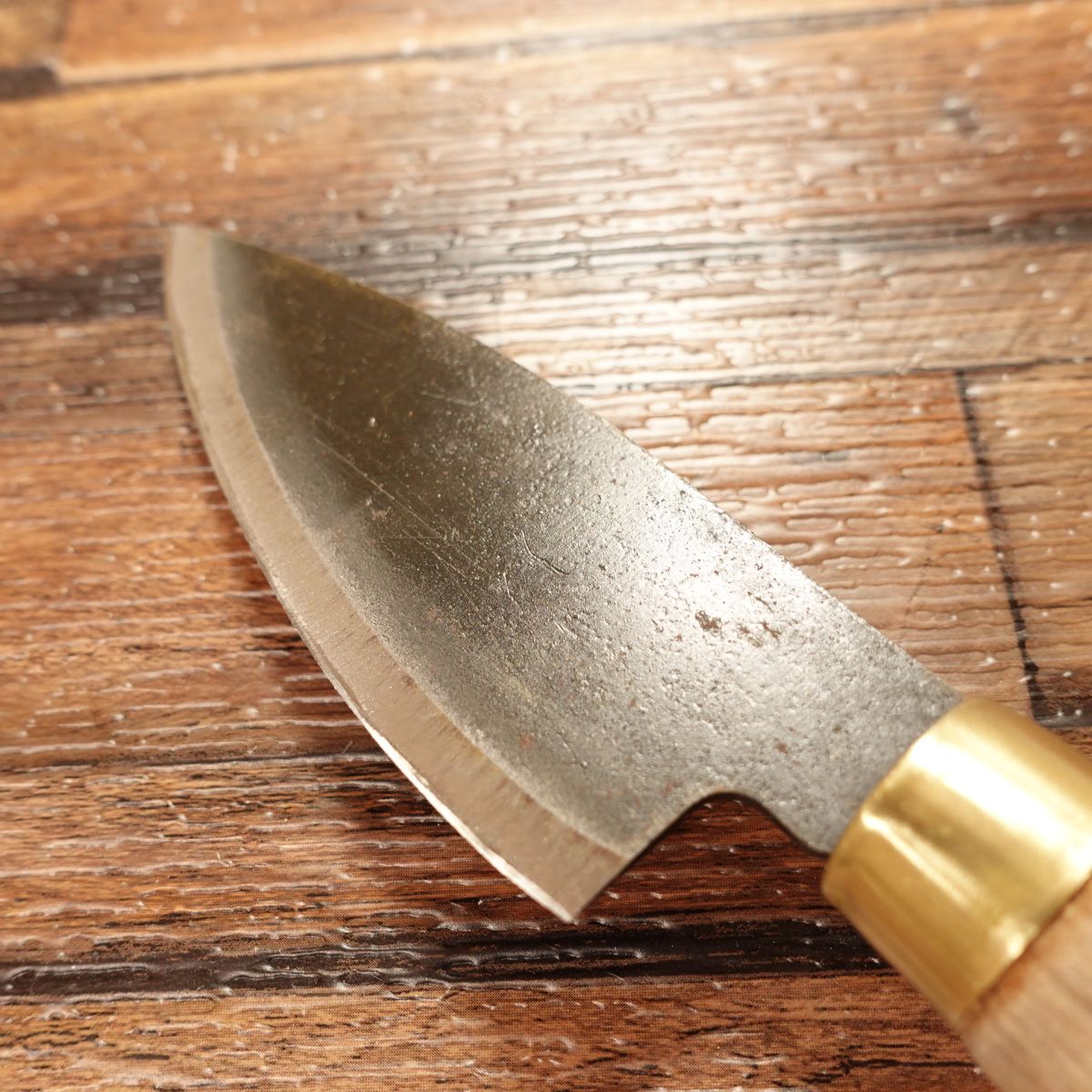 Kuro-Uchi Black-Finished Aji-Kiri Knife, Sharpened, Small Deba Knife, Double Bevel, Hagane Steel, Fish Cutter