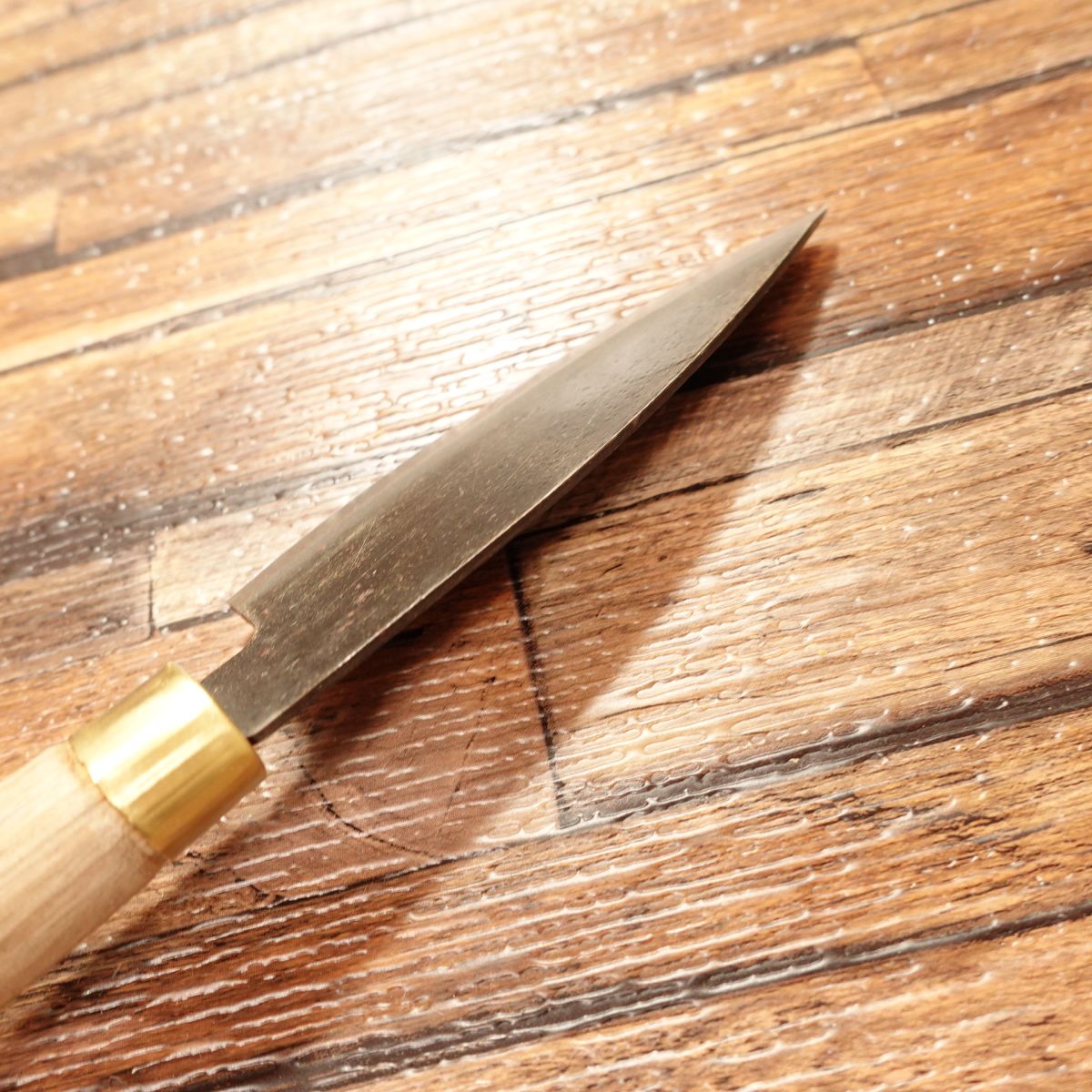 Kuro-Uchi Black-Finished Aji-Kiri Knife, Sharpened, Small Deba Knife, Double Bevel, Hagane Steel, Fish Cutter