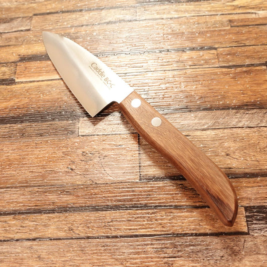 Caddie Aji-Kiri Knife, Sharpened, Small Deba Knife, Stainless Steel with Hagane Clad, Caddie BC・C