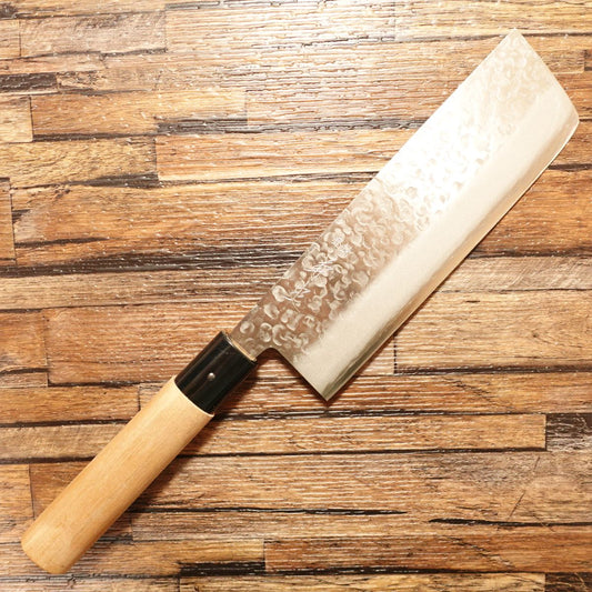 Kanesada Unsui Nakiri Knife, Sharpened, Hammered Pattern, Hon-Warikomi, Nearly Unused, Stored Item