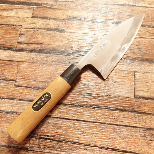 Kikuhide Aji-Kiri Knife, Sharpened, Small Deba, Aji Cutter, Minimal Signs of Use, With Seal