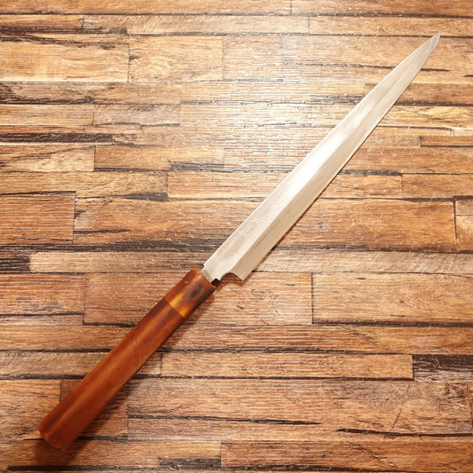 Tadafusa Yanagiba Knife, Sharpened, Sashimi Knife, Buffalo Handle, Carbon Steel