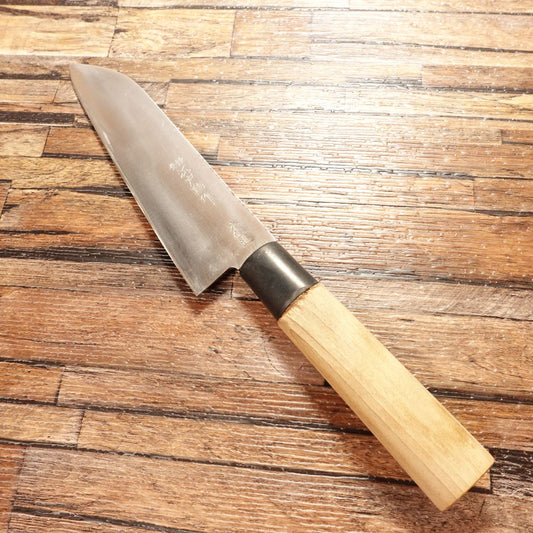 Edokoma Wa-Santoku Knife, Sharpened, All-Purpose Knife, Warikomi Blade, Hand-Forged, Made by Edokoma