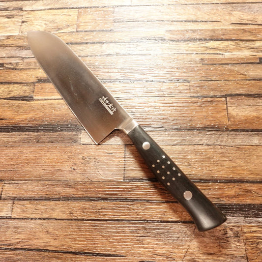 Hiroyuki Sakai Santoku Knife, Sharpened, All-Purpose Knife, Stainless Steel, Molybdenum Vanadium Steel
