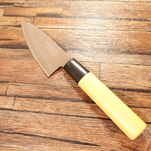 Koumei Nakamura Aji Knife, Sharpened, Small Deba Knife, Aji Cutter, Stainless Steel, 105mm