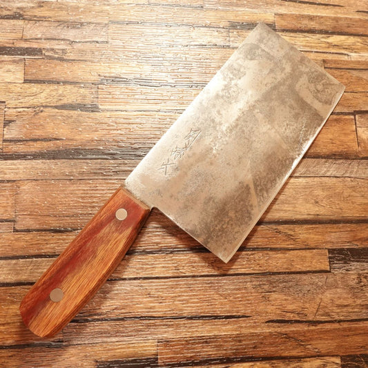 Sekimagoroku Chinese Cleaver, Sharpened, Hagane Steel, Double-Bevel, 180mm