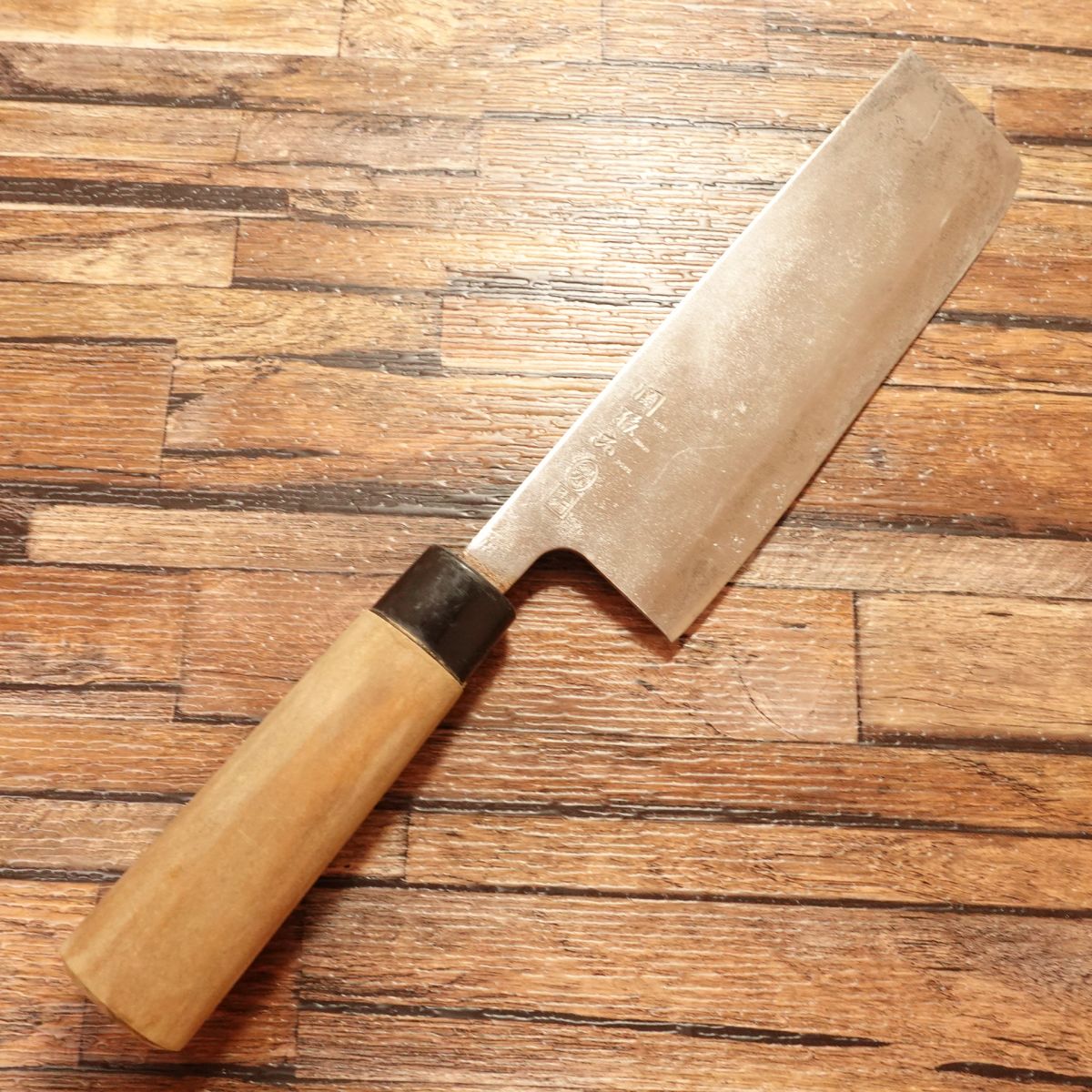 Sekimagoroku Nakiri Knife, Sharpened, Ginju, Honhagane Steel, Nakiri, Double-Bevel, 165mm