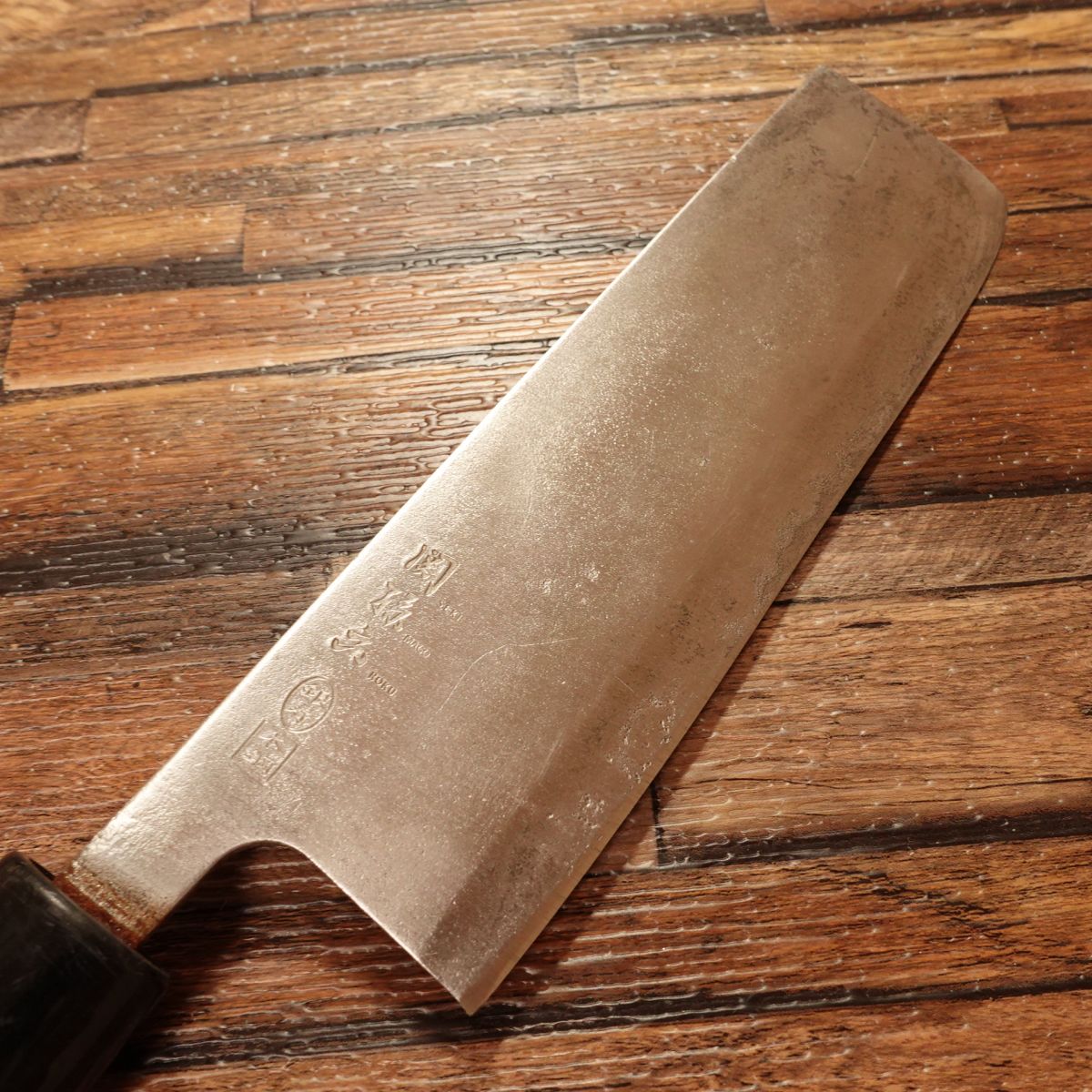 Sekimagoroku Nakiri Knife, Sharpened, Ginju, Honhagane Steel, Nakiri, Double-Bevel, 165mm