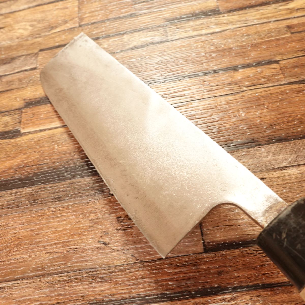 Sekimagoroku Nakiri Knife, Sharpened, Ginju, Honhagane Steel, Nakiri, Double-Bevel, 165mm