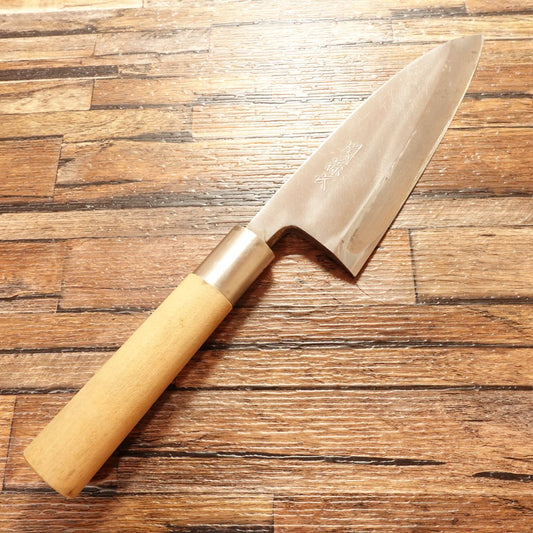 Sekimagoroku Deba Knife, Sharpened, Lightly Used, Small Crack in Handle, 155mm